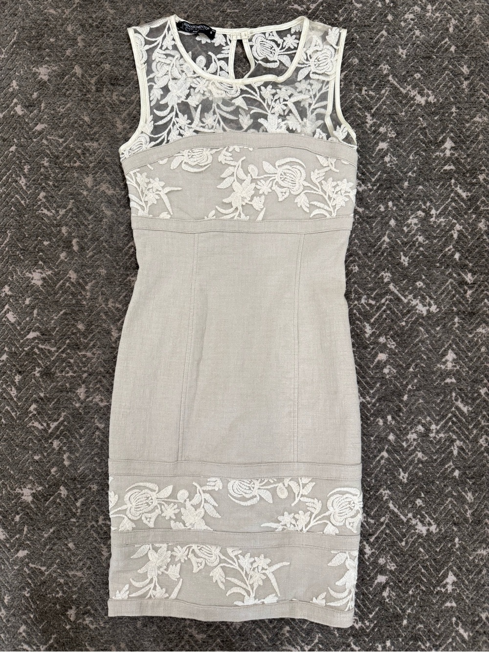 Rinascimento Italian Embroidered Lace Sheath Dress (Small)